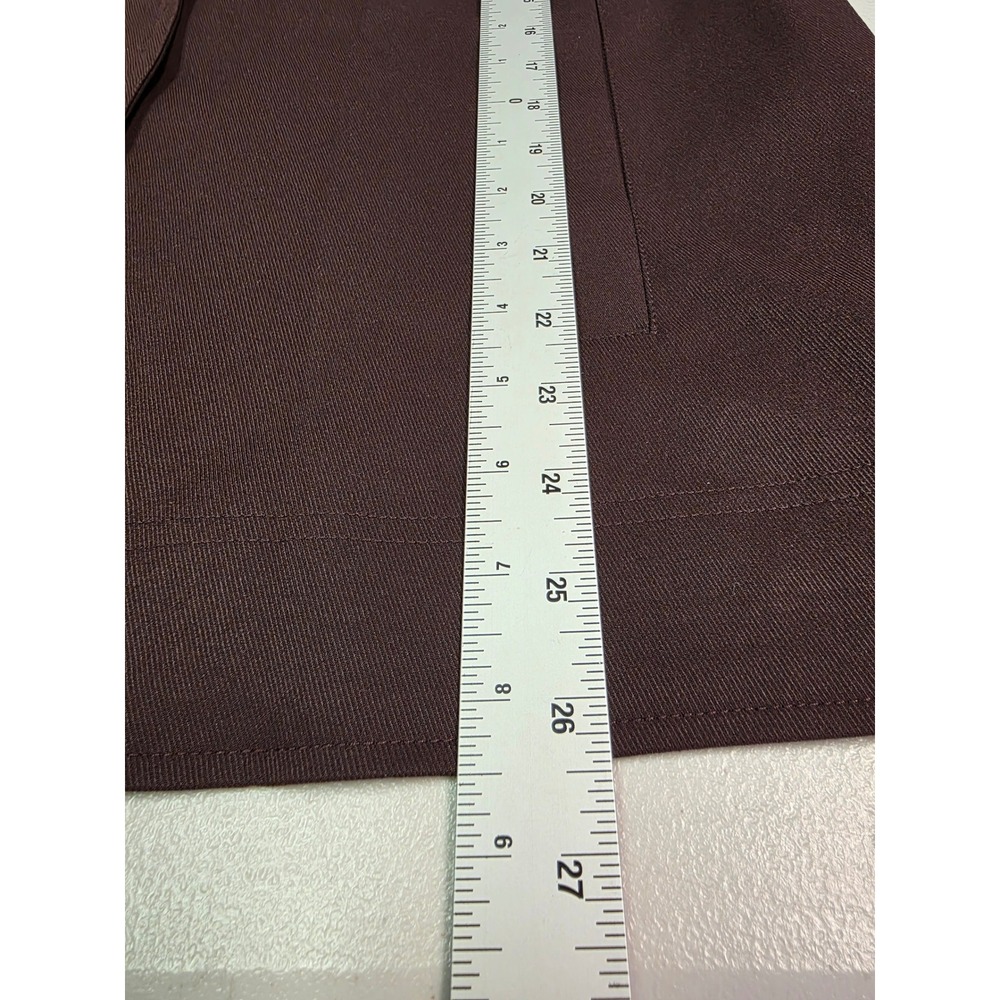 Tankaneo Womens Burgundy Harrington Jacket Plaid Lined Faux Leather Collar Sz L - Picture 7 of 9